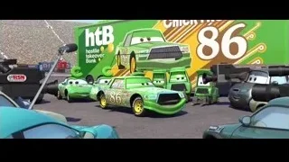 Cars movie vehicles at stadium — Cars