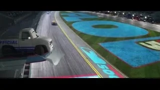 yellow race car on track at night — Cars 3