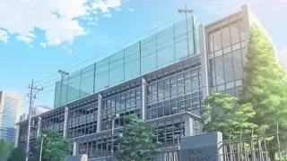 modern building with glass facade on street — Your Name