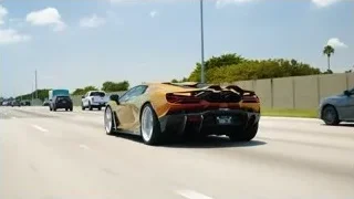 Sports car driving on highway — Sports Cars