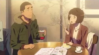 Man and woman at cafe table — Your Name