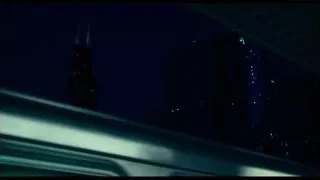 night city skyline with blue lights — The Bear