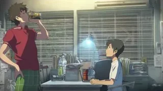 two young men in office with laptop — Weathering with You