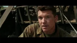 man in military uniform outdoors with rubble — Hacksaw Ridge