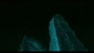 Humpback whale swimming in ocean at night — Life of Pi