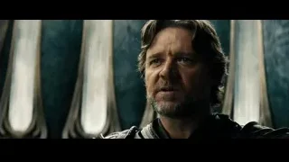 man's face with long hair and beard — Superman: Man of Steel