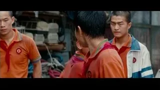 three boys in orange shirts — The Karate Kid