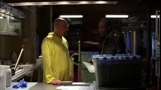 Men in yellow lab coats in laboratory — Breaking Bad