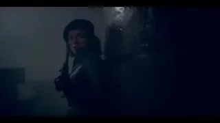 woman with gun in dark foggy room — Peaky Blinders