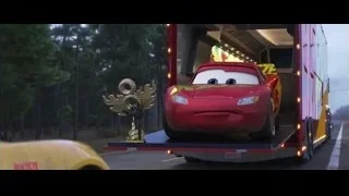 Lightning McQueen loaded onto a trailer — Cars 3