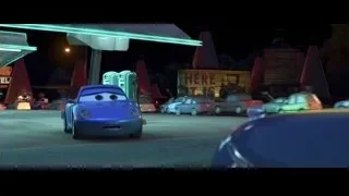 Lightning McQueen driving on night street — Cars