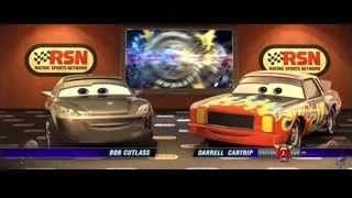 Two Cars characters in front of screen — Cars