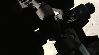 futuristic spaceship in outer space — Interstellar