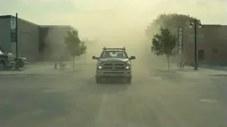 truck driving on foggy road — Interstellar