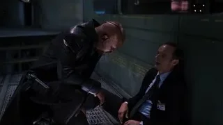 man in leather jacket industrial space — The Avengers