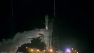 rocket launching from launch pad at night — Elon Musk: Return to Space