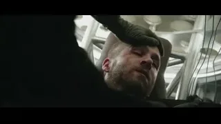 man with beard and choker in futuristic chair — Deadpool