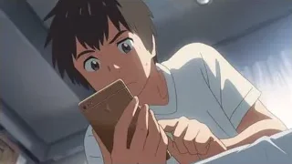 Young man on bed with surprised expression — Your Name