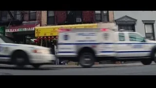 NYPD police car on city street — The Amazing Spider Man 2
