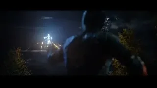 Person looking at lightning in dark forest — Spiderman: No Way Home