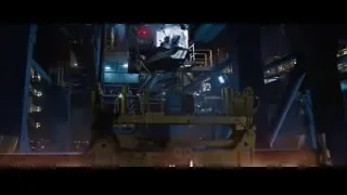 Worker on crane in industrial area — Iron Man 3