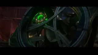 futuristic circular object with green glow — Spiderman: No Way Home