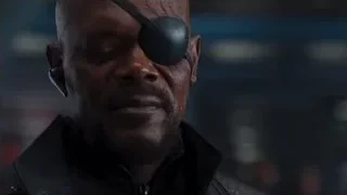 Bald man with eye patch in leather jacket — The Avengers