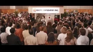 Crowd gathered in conference room — Jobs