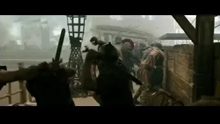 Armored people with cityscape background — Gladiator 2