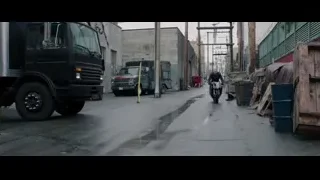 man riding motorcycle on street — Deadpool