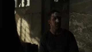 Man with bandage in abandoned room — Blade Runner 2049