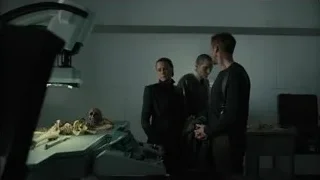 People in medical room with MRI machine — Blade Runner 2049