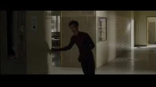 Spiderman suit in hallway with lockers — The Amazing Spider Man