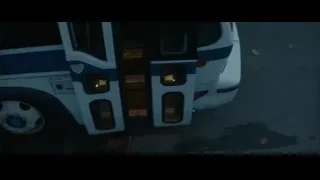 white van parked on wet road at night — John Wick