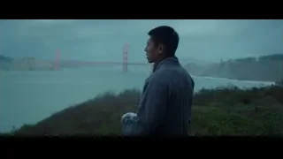 Man on cliff overlooking Golden Gate Bridge — Bruce Lee: Birth of The Dragon