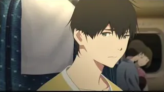 young man on train looking serious — I Want To Eat Your Pancreas