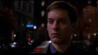Close-up of man's serious face at night — Spider Man