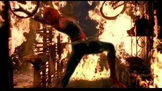 Spiderman running through raging fire — Spider Man