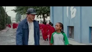 Man and young girl walking on street — The Karate Kid