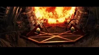 large explosion in industrial area — Spider Man 2