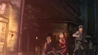 police officer shouting on street at night — Weathering with You