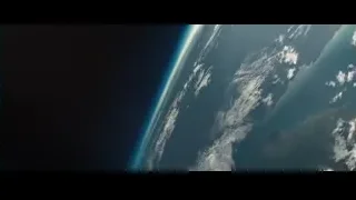 Earth from space with red spaceship — Superman: Man of Steel