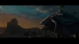 Dinosaur in field at sunset — Superman: Man of Steel