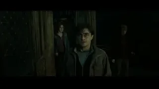Harry Potter, Hermione, Ron looking serious — Harry Potter and the Deathly Hallows 2