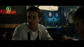 man in white shirt in dim bar — Fight Club