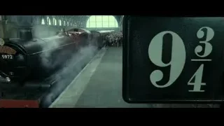 steam locomotive at train station — Harry Potter and the Deathly Hallows 2