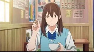 girl in uniform holding chopsticks and bowl — I Want To Eat Your Pancreas
