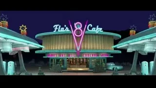 Neon sign for Flat's 8 Cafe — Cars