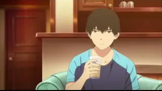young man drinking water on green armchair — I Want To Eat Your Pancreas