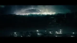 Smoky mountain range at night — Superman: Man of Steel